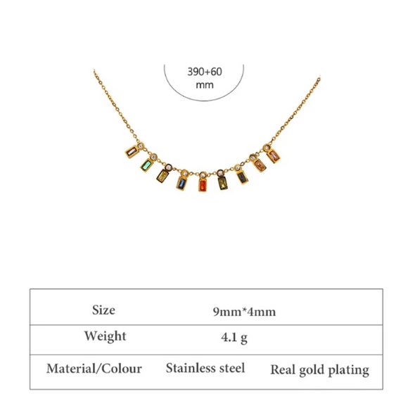 💙18K gold plated rainbow necklace - Picture 3 of 5